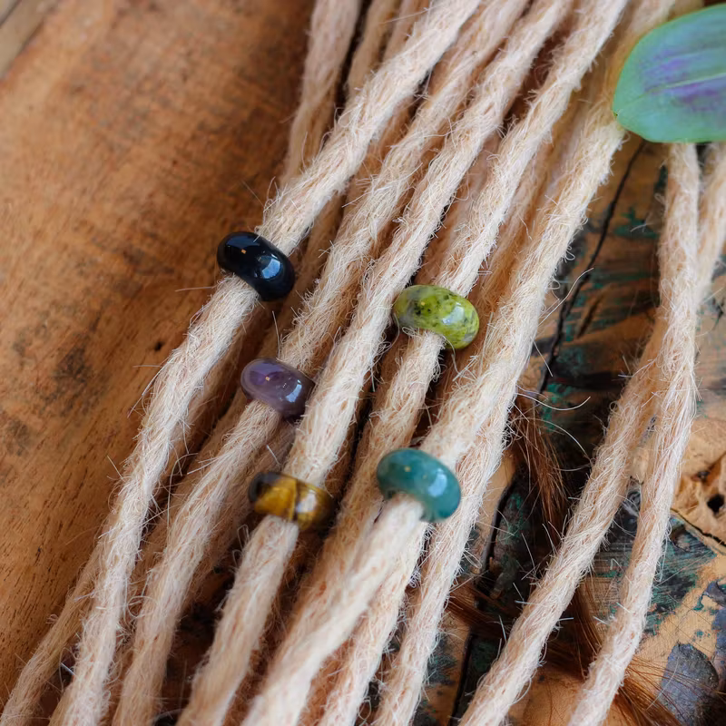 Grounding Energy Dread Crystal Bead Set of 5 - Raw Roots