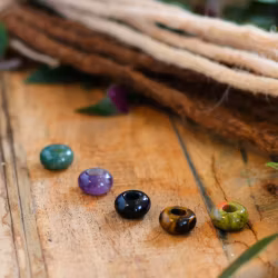 Grounding Energy Dread Crystal Bead Set of 5 - Raw Roots