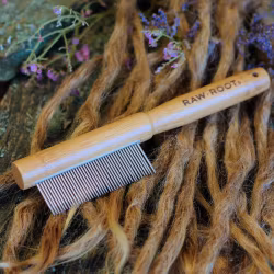 Fine Thoothed Bamboo Dreadlock Comb-Raw Roots