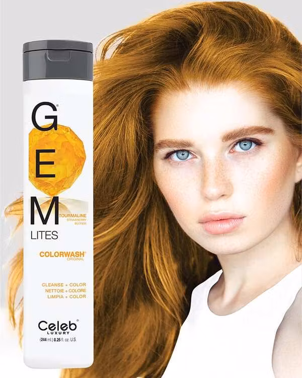 Gem Lites Schampo, Tourmaline Strawberry Blonde, Celeb Luxury