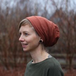 Thin Bamboo Satin Lined Bonnet Beanie - Raw Roots