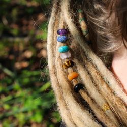 Chakra Crystal Bead Set of 6- Raw Roots