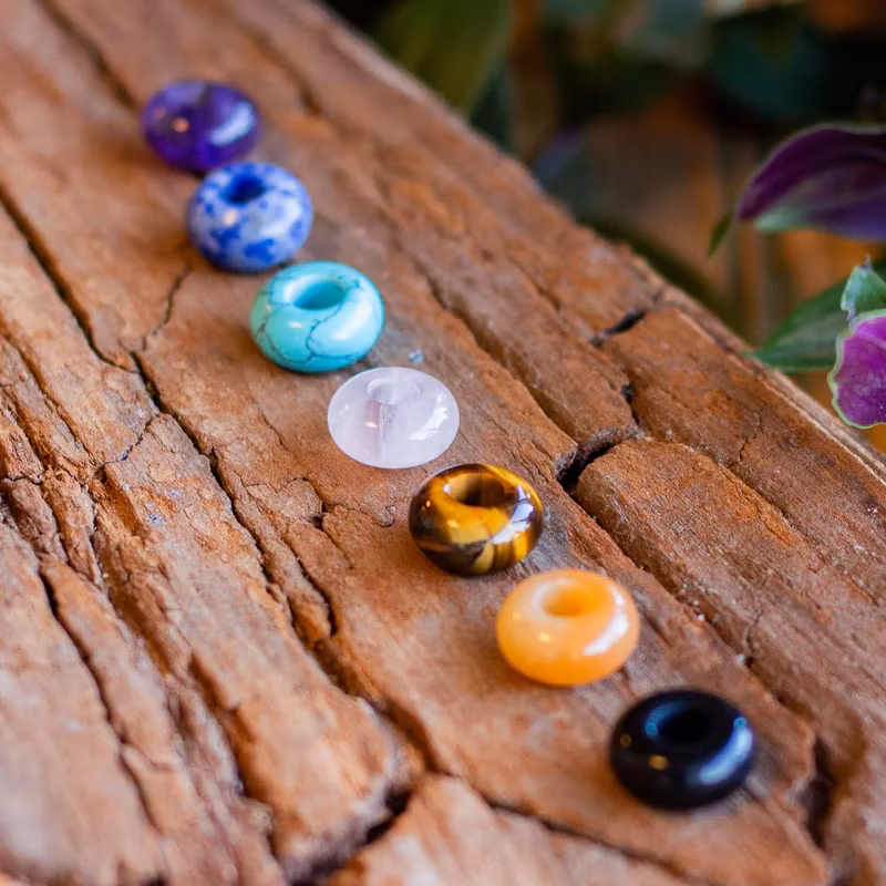 Chakra Crystal Bead Set of 6- Raw Roots