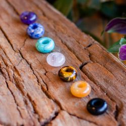 Chakra Crystal Bead Set of 6- Raw Roots
