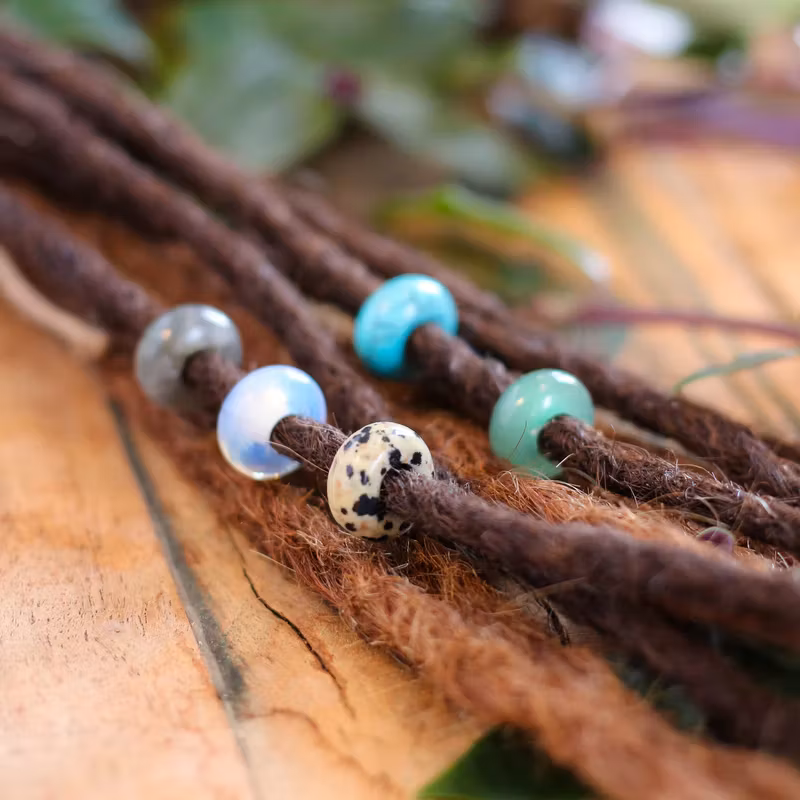 Positive Energy Dread Crystal Bead Set of 5 - Raw Roots