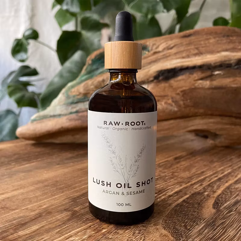 Lush Oil Shot - Argan and Sesame -Hair-Face & Body- Raw Roots