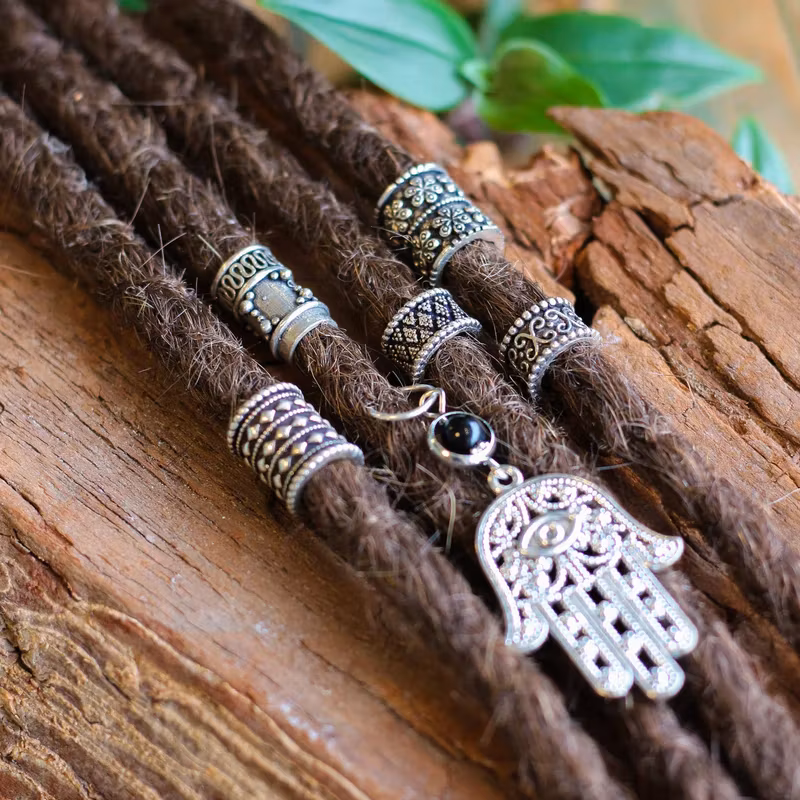 Hamsa Harmony Dreadlock Jewellery Set-Raw Roots