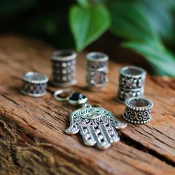 Hamsa Harmony Dreadlock Jewellery Set-Raw Roots