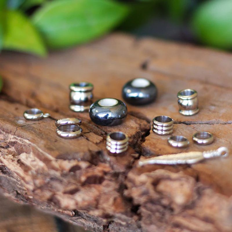 Small Silver Accents Dread Bead Jewellery-Raw Roots