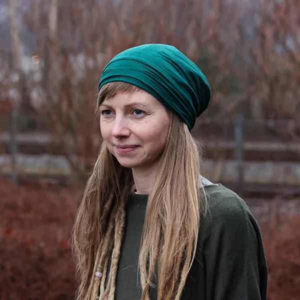 Thin Bamboo Satin Lined Bonnet Beanie - Raw Roots