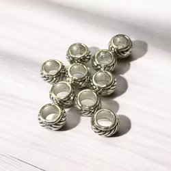 XS-Små Fina Silverfärgade smyckespärlor för dom tunnare dreadsen