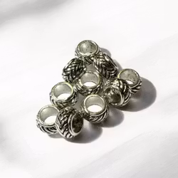 XS-Små Fina Silverfärgade smyckespärlor för dom tunnare dreadsen