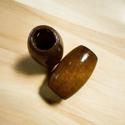 2 st XL-Robusta Bruna Träpärlor
