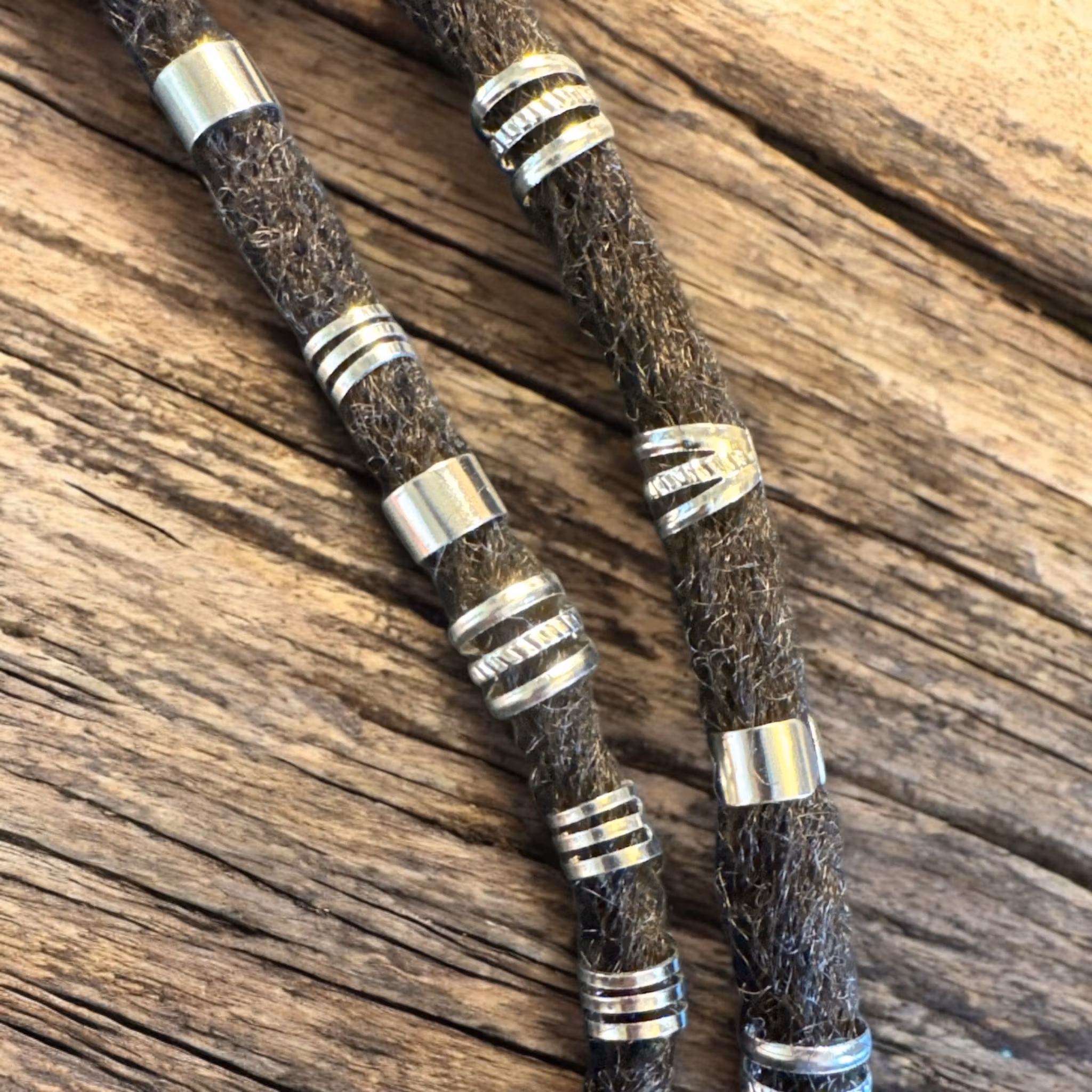 Silver Dread Cuff Set 8-10mm