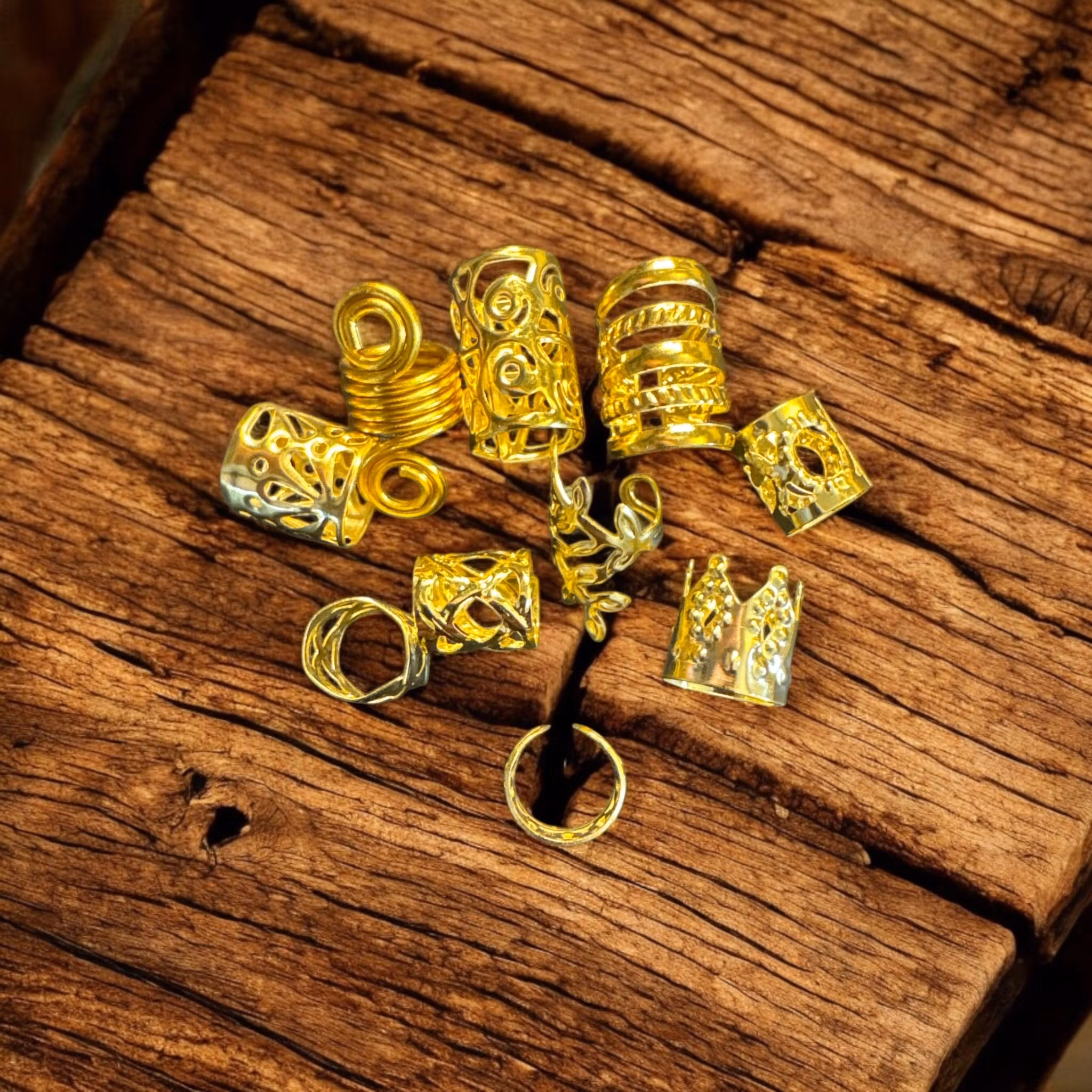 Majestic Gold Dread Cuff Set
