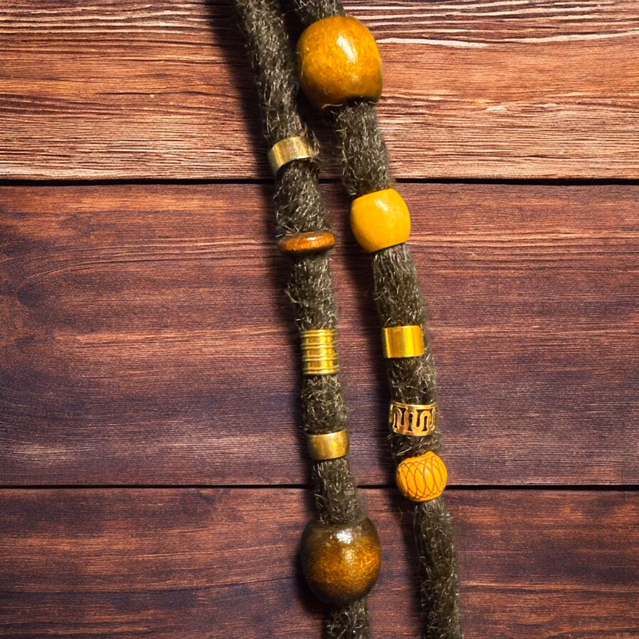 Earth & Gold Dreadlock Bead Set