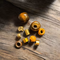 Earth & Gold Dreadlock Bead Set
