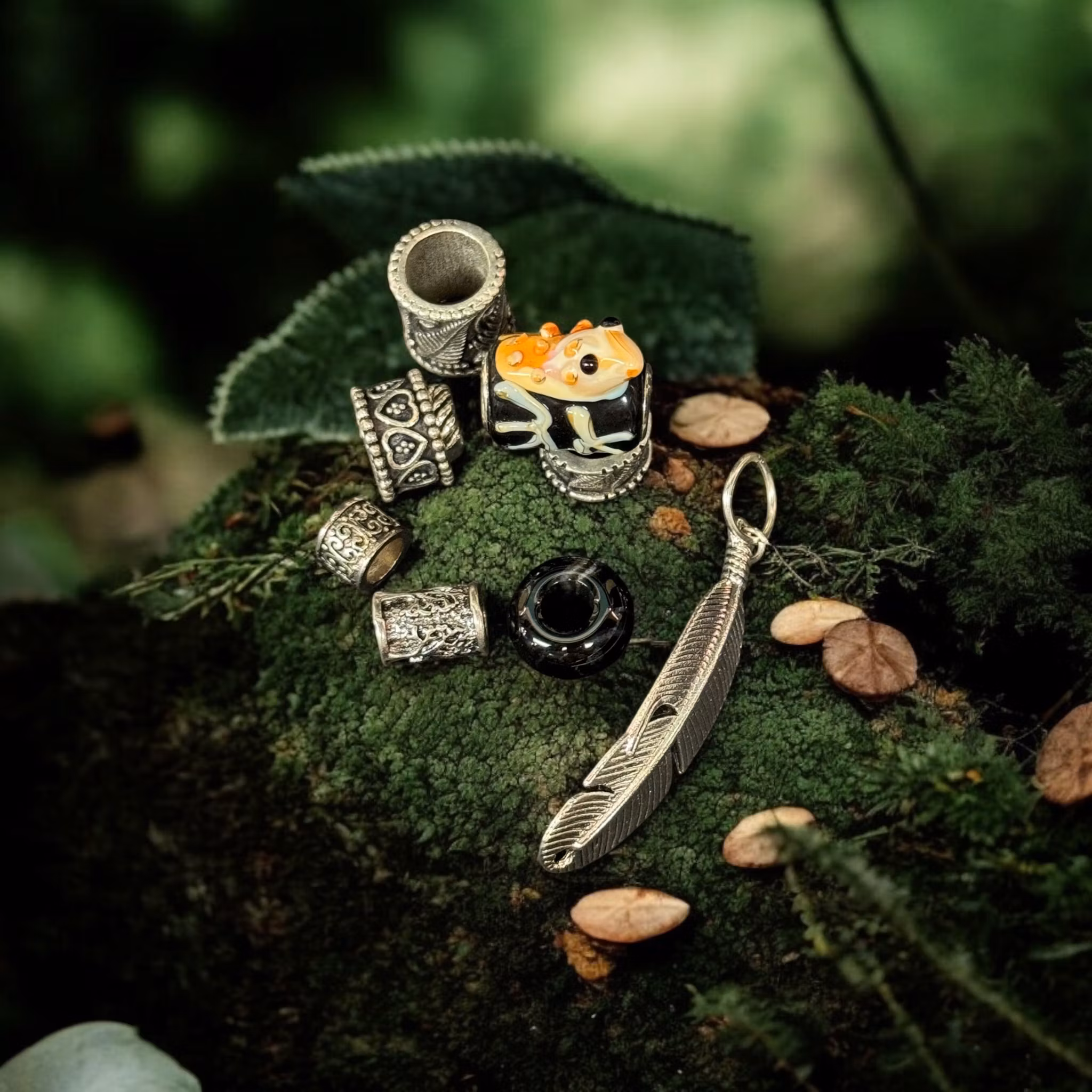 Rain Forest Dreadlock Jewelery Set-Raw Roots