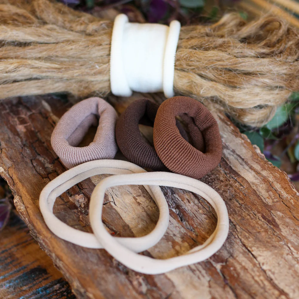 Brown Stretchy Dread Tie Set- Raw Roots