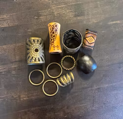 XL Mixade Bronzefärgade Dreadsutsmyckningar för Tjocka Dreads