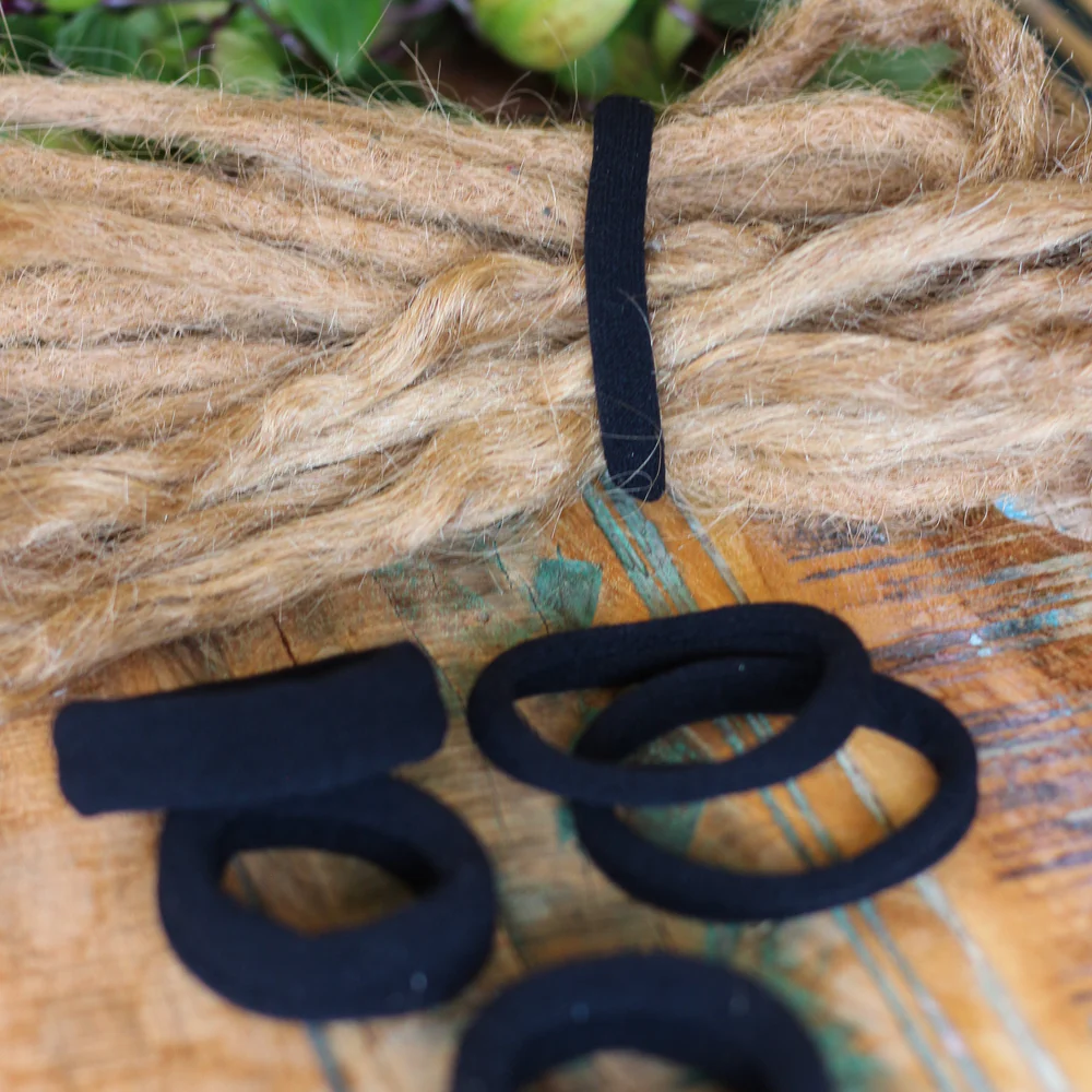 Black Stretchy Dread Tie Set- Raw Roots
