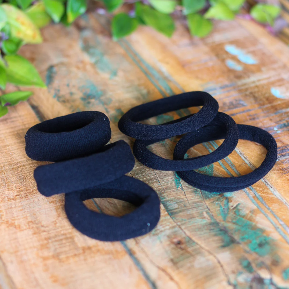 Black Stretchy Dread Tie Set- Raw Roots