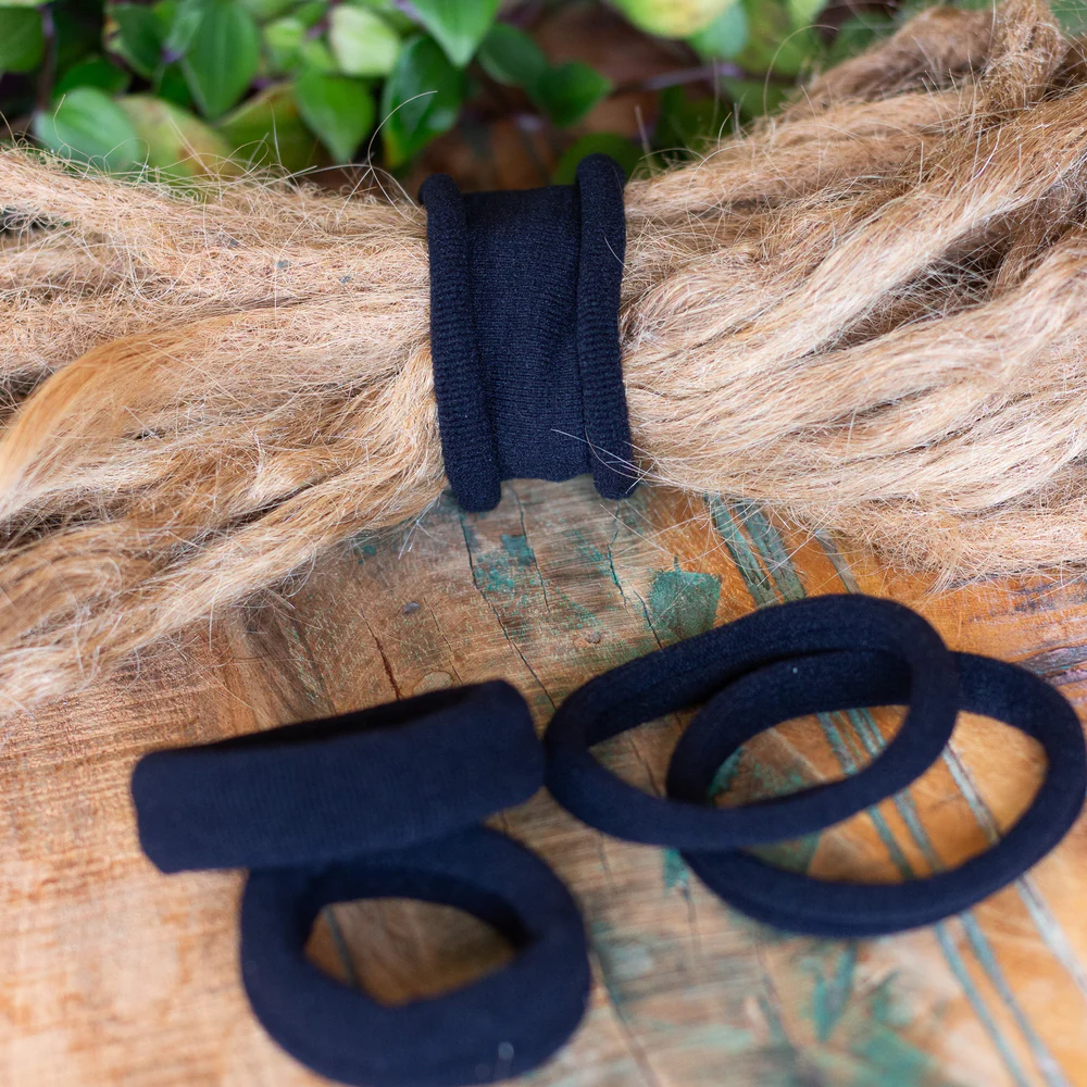 Black Stretchy Dread Tie Set- Raw Roots