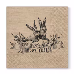 Påskservetter "Happy Easter" Vintage