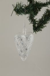 Glashjärta med silver-2 pack