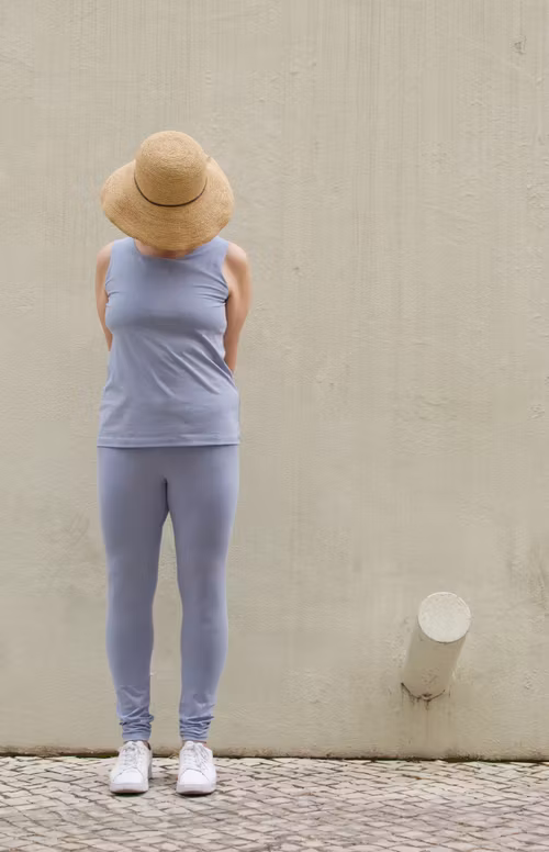 Tights hög midja Grayish Light