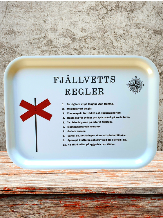 Fjällvettsregler - Bricka