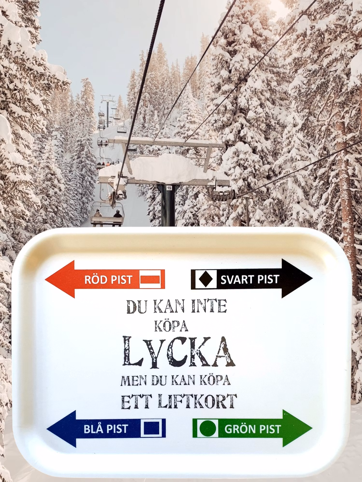 Du kan inte köpa lycka men du kan köpa ett liftkort - Bricka