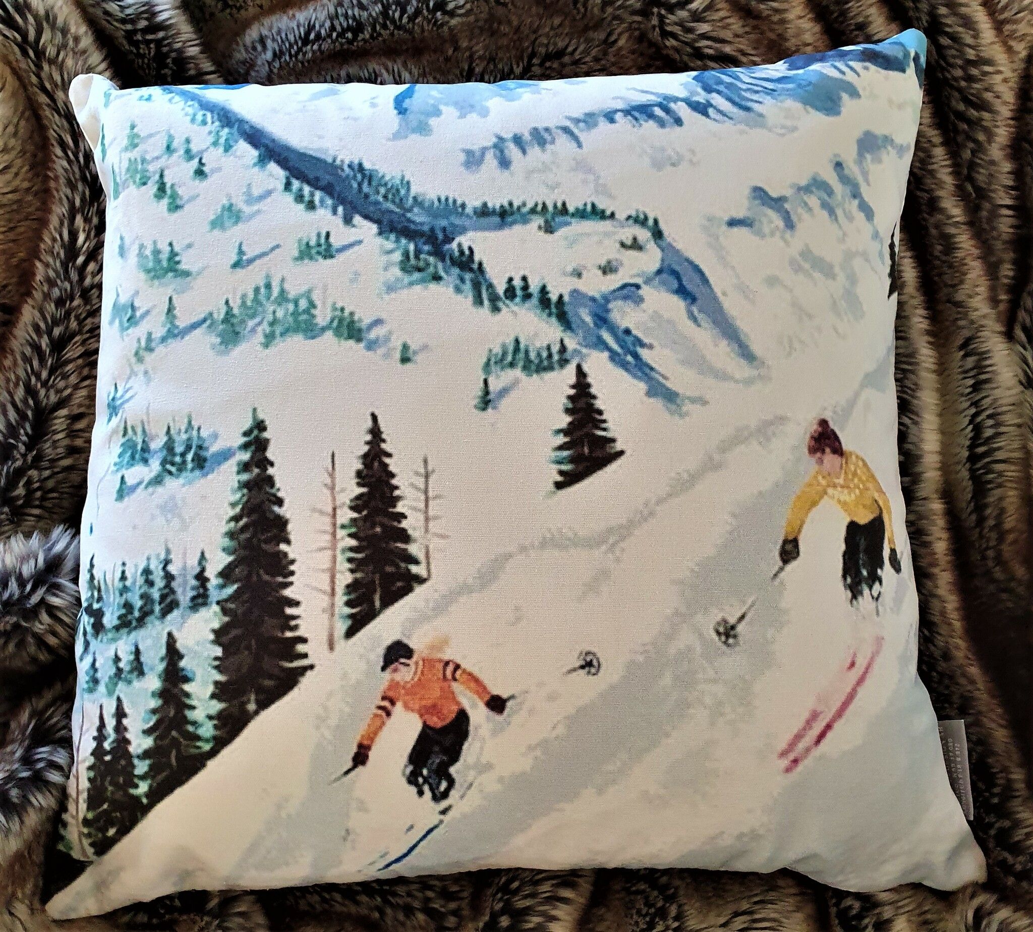Retro skidkudde - nysnö på nordsidan