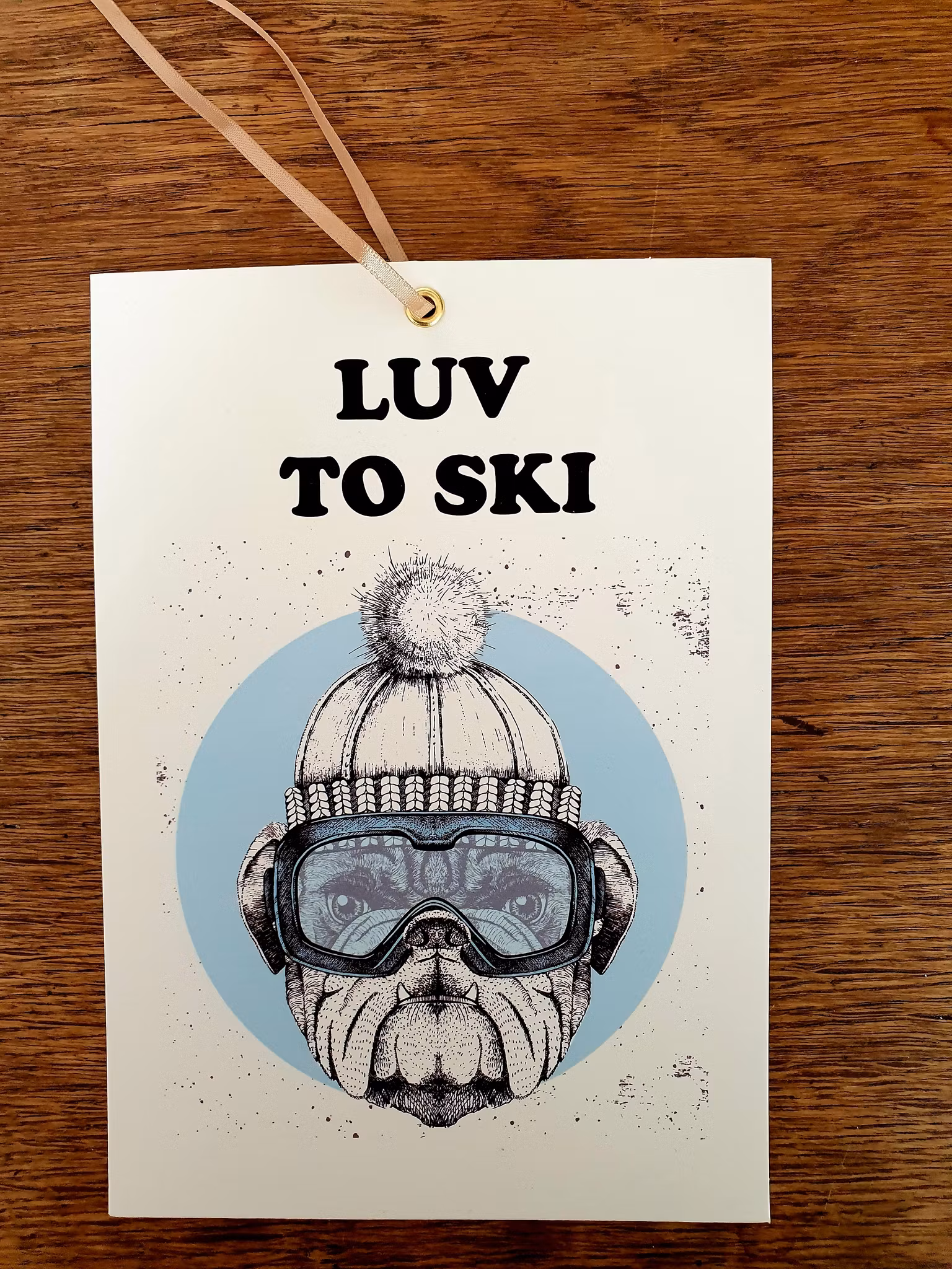 LUV TO SKI  VYKORT/GIFTTAG