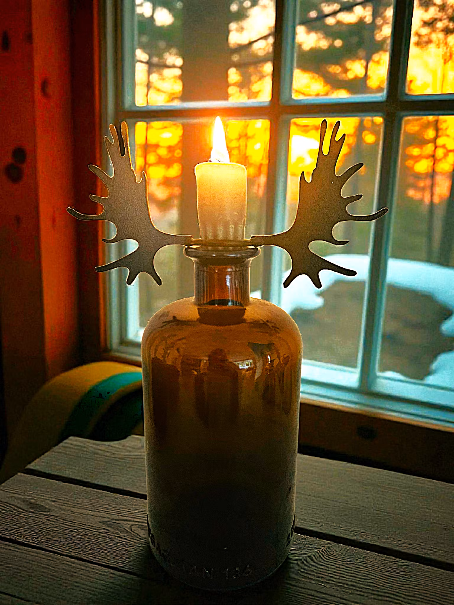 Älghorn - ljusmanschett