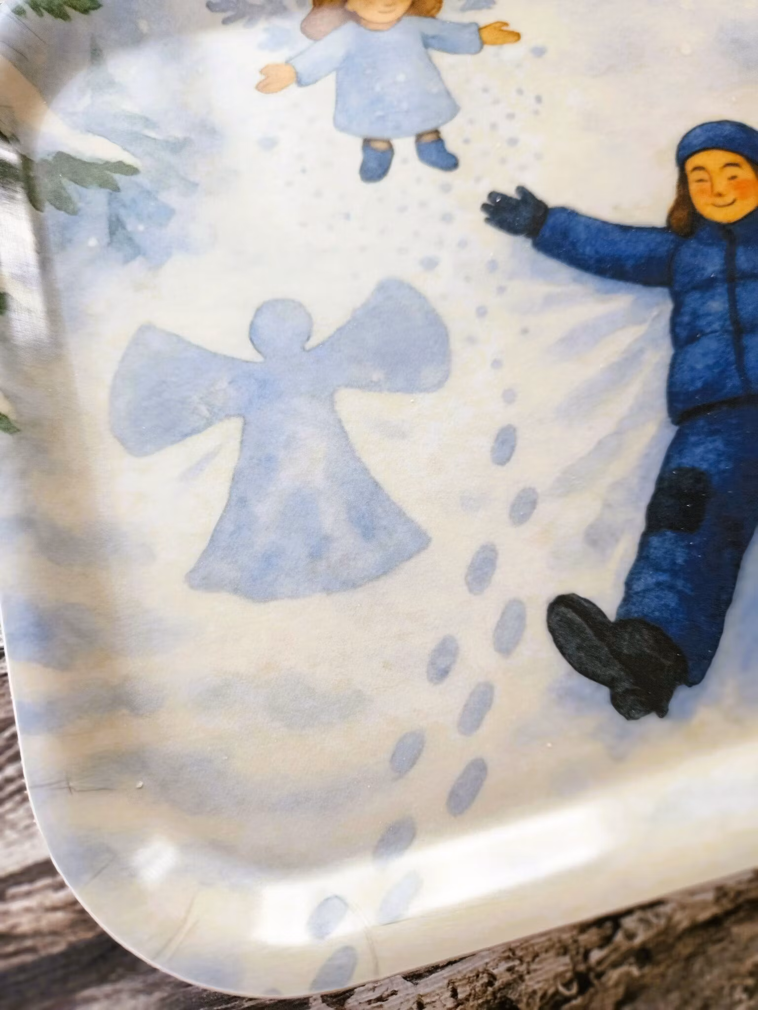 Snöänglar finns - Bricka