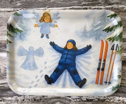 Snöänglar finns - Bricka