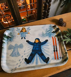 Snöänglar finns - Bricka