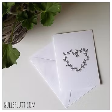 Kort: Hjärta av blad