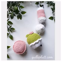 Virkat barnvagnshänge, Rosa Gofika