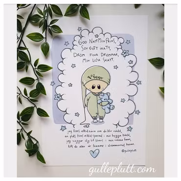 Barntavla: Godnatt min prins, med dikt