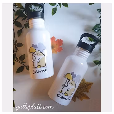 Arga Hamstern Höst, Personlig Vattenflaska med Namn (Rostfritt Stål)