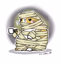 INKTOBER 2023: Dag 16, Arga Hamstern Mumie