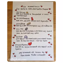 Minnestavla till fröken med dikt, present till fröken & pedagog, variant 1