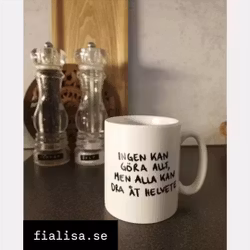 Mugg, "Ingen kan göra allt, men alla kan dra åt Helvete"