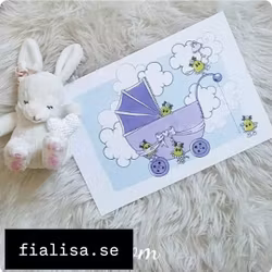 Doptavla: Lila barnvagnen