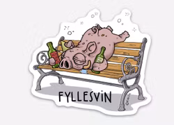 KYLSKÅPSMAGNET: Fyllesvin Parkbänk (Den Alternativa Djurparken)