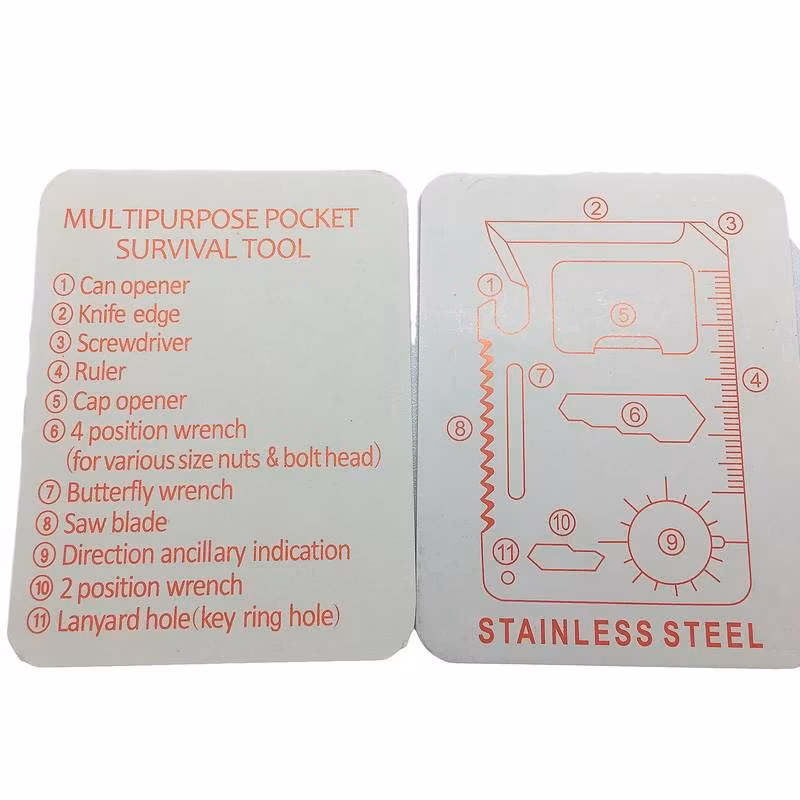 Credit Card Multitool - 11 Funktioner i rostfritt stål