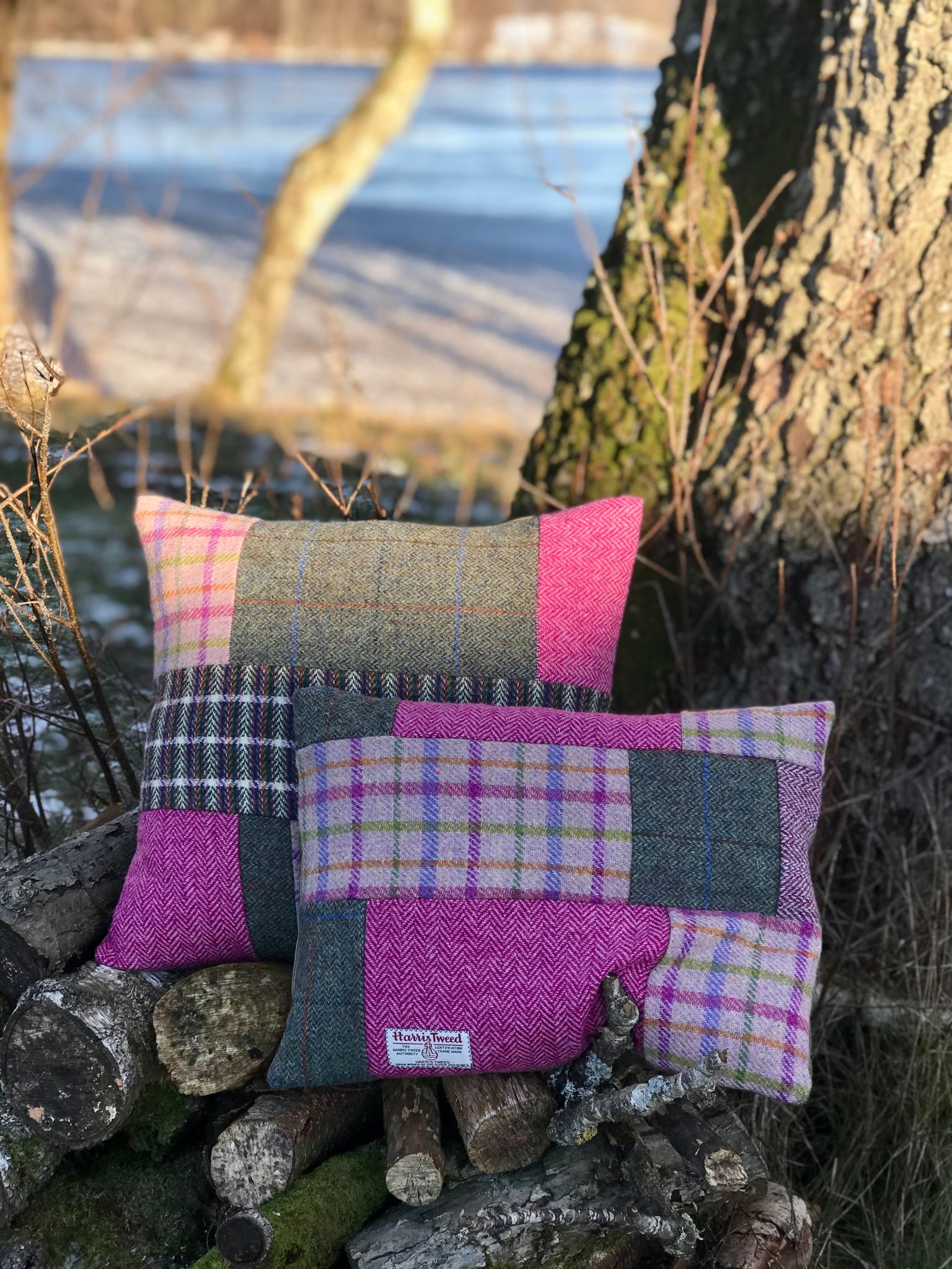 Harris Tweed Kudde fyrkantig.