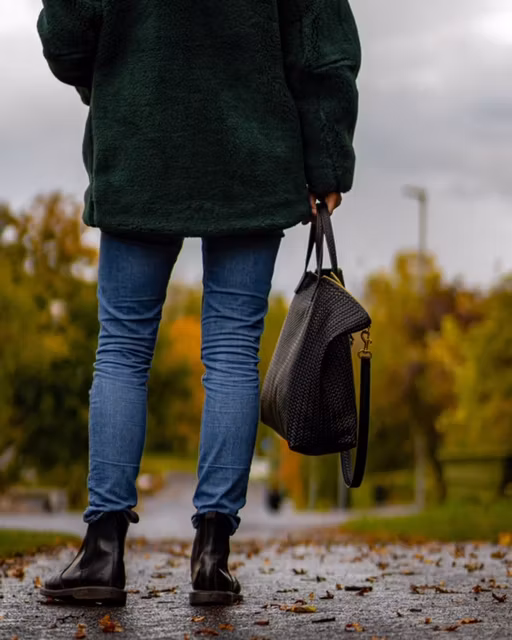 New Tote Bag - Herringbone Leather w/ Zipper